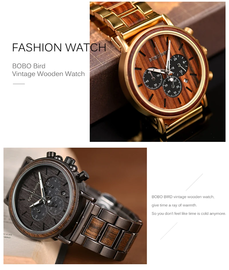 BOBO BIRD relogio masculino роскошные мужские часы металлические деревянные наручные часы с хронографом кварцевые часы на заказ Рождественский подарок J-Q26