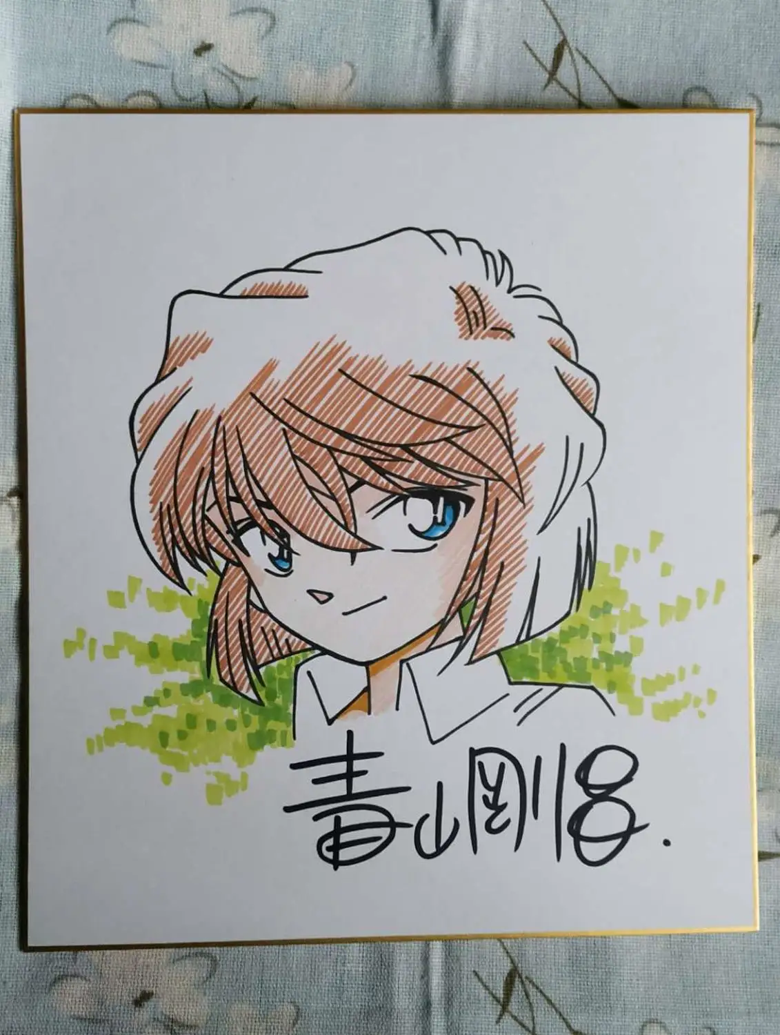 Ручная роспись Aoyama go-sho, автографная шикиши, редкая фотография B |  AliExpress