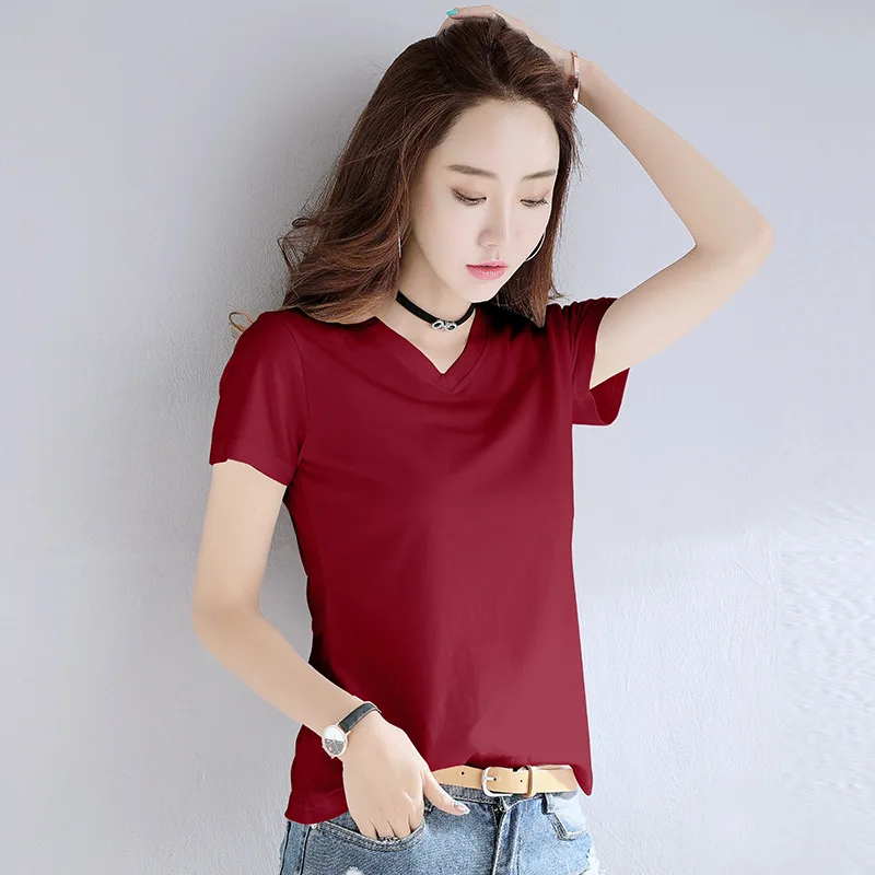 

Fashion black Logo Printing T Shirts Women's Short Sleeve Fashion 100% cotton Female T-Shirts