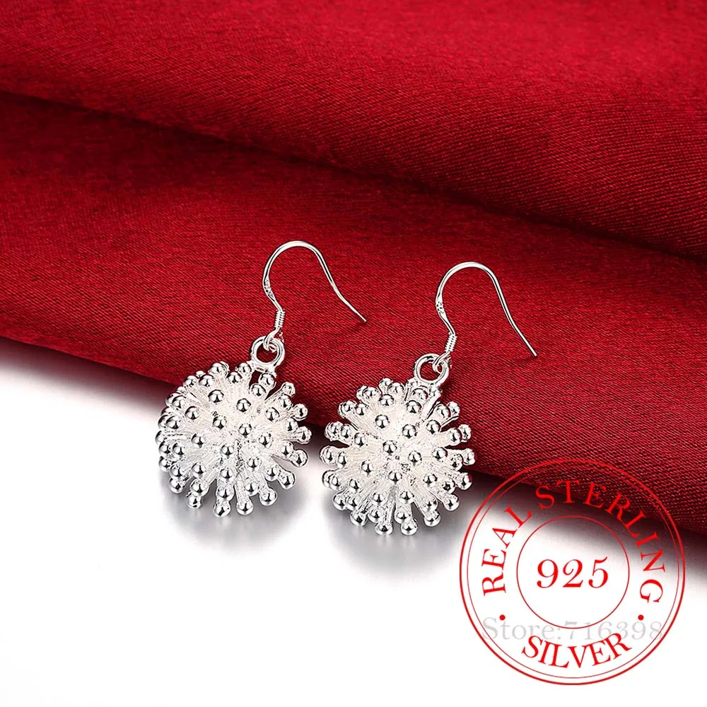 

Korean 100% 925 Sterling Silver Splendid Firework Vintage Long Drop Dangle Earrings For Women 2020 Engagement Wedding Jewelry