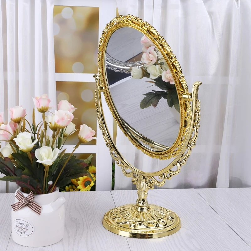 2022 New 2 Sides Makeup Mirror Stand Table Cosmetic Mirror Plastic Dresser Mirrors Tools