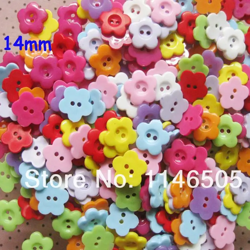 

100pcs Random Mixed Flower Resin Sewing Buttons 2 Holes decorative Buttons For Sewing Handmade Scrapbooking Crafts
