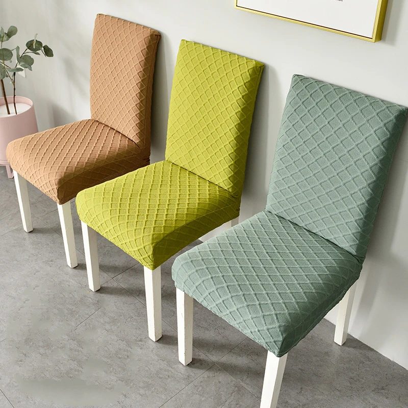 

Elastic thickening Chair cover Seat covers household Modern brief pure colour checked chair cushion stool cover home decoration
