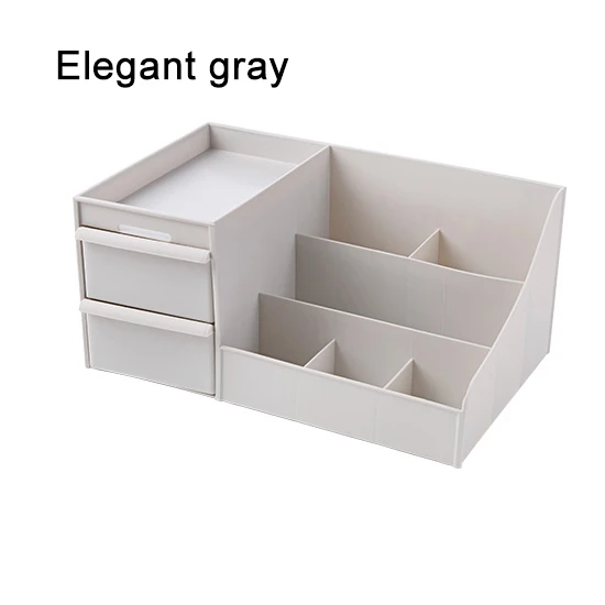 Elegant gray Пластиковый органайзер для косметики Настольный ящик для хранения гостиная домашний дистанционный контрольный контейнер кейс для косметики контейнер для хранения для офиса ящики - Цвет: Elegant gray