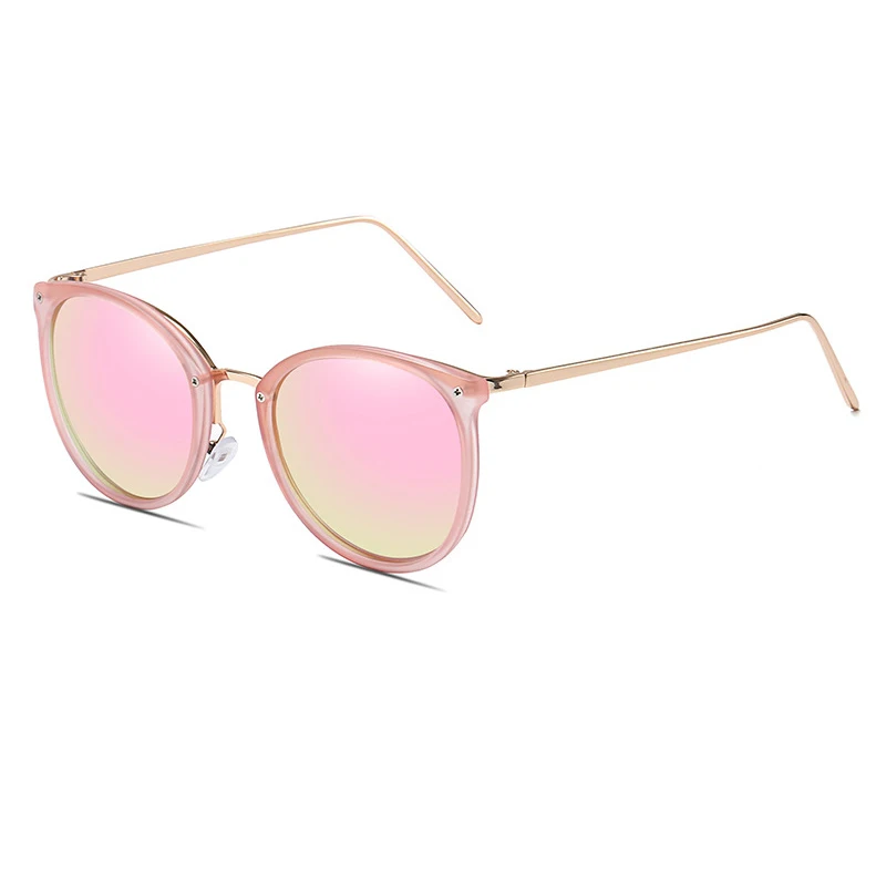 Розовый Classic italy design womens sunglasses plastic frame metal temples fashion polarised sun glasses for woman oculos feminino - Цвет линз: Розовый