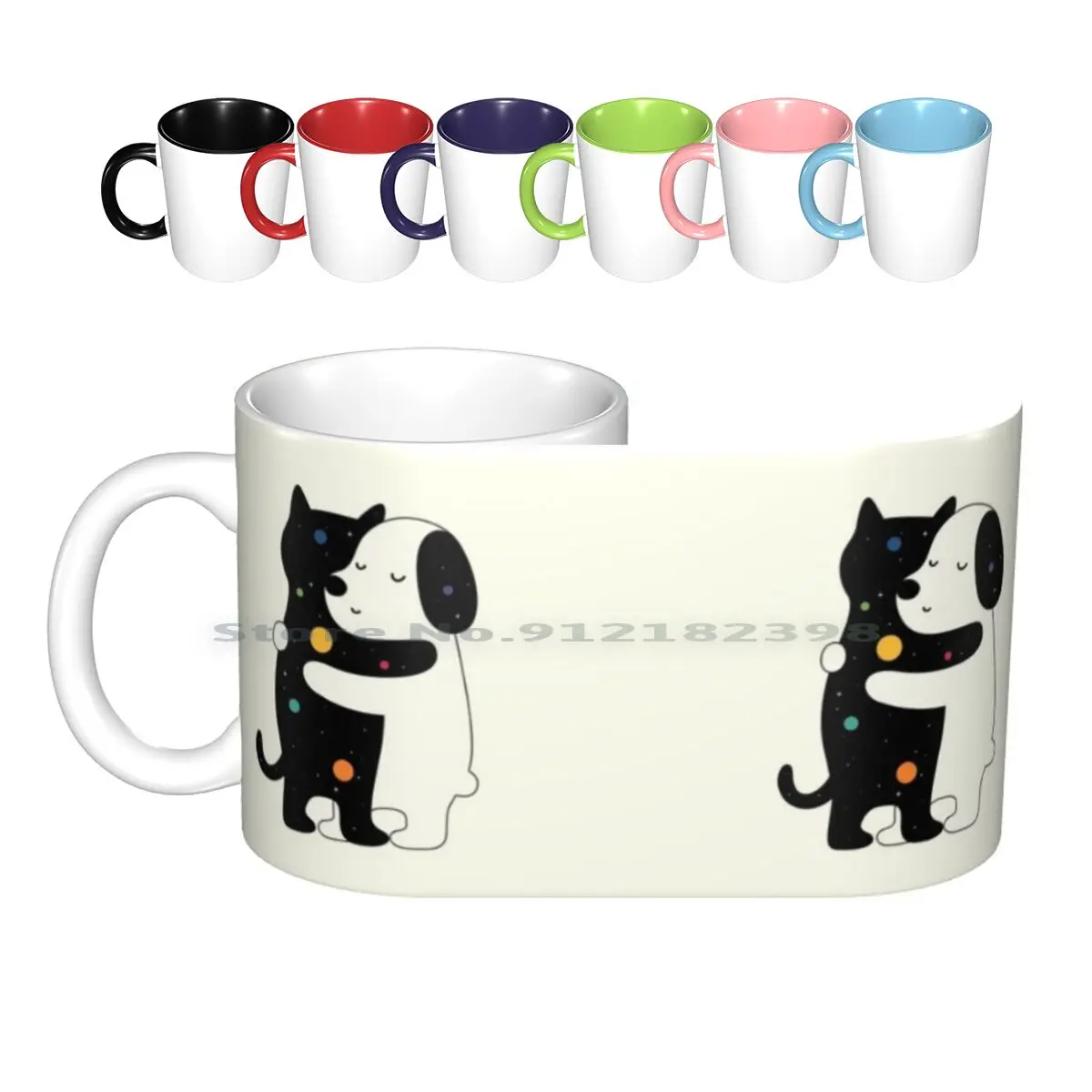

Universal Language Ceramic Mugs Coffee Cups Milk Tea Mug Hugs Love Universe Language Rainbow Cute Graphic Design Andy Westface