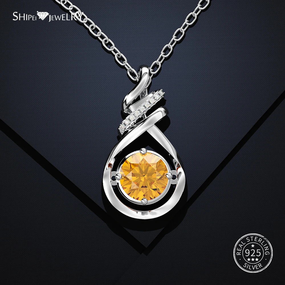 Женское ожерелье с подвеской из серебра 100% пробы натуральным сапфиром|Ожерелья| |