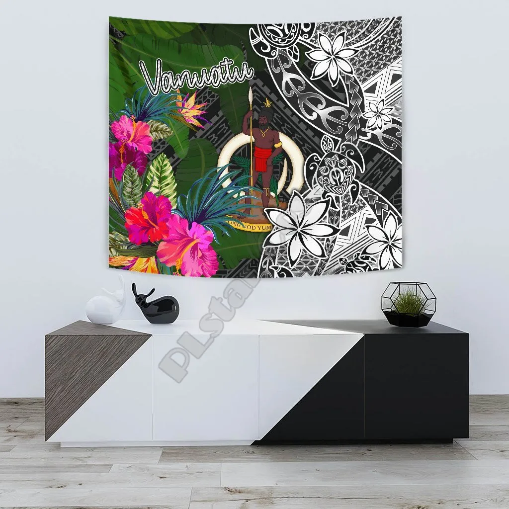 

Vanuatu Tapestrys Tropical Flowers Style 3D Printed Tapestrying Rectangular Home Decor Wall Hanging
