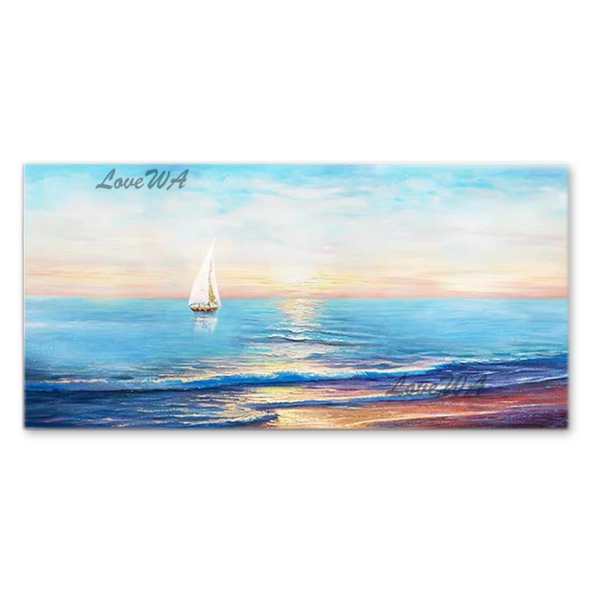 

Modern Fine Art Painting Abstract Sunset Scenery Canvas Oil Painting Artwork Unframed 100% Hand-painted Texture Wall Decor Art
