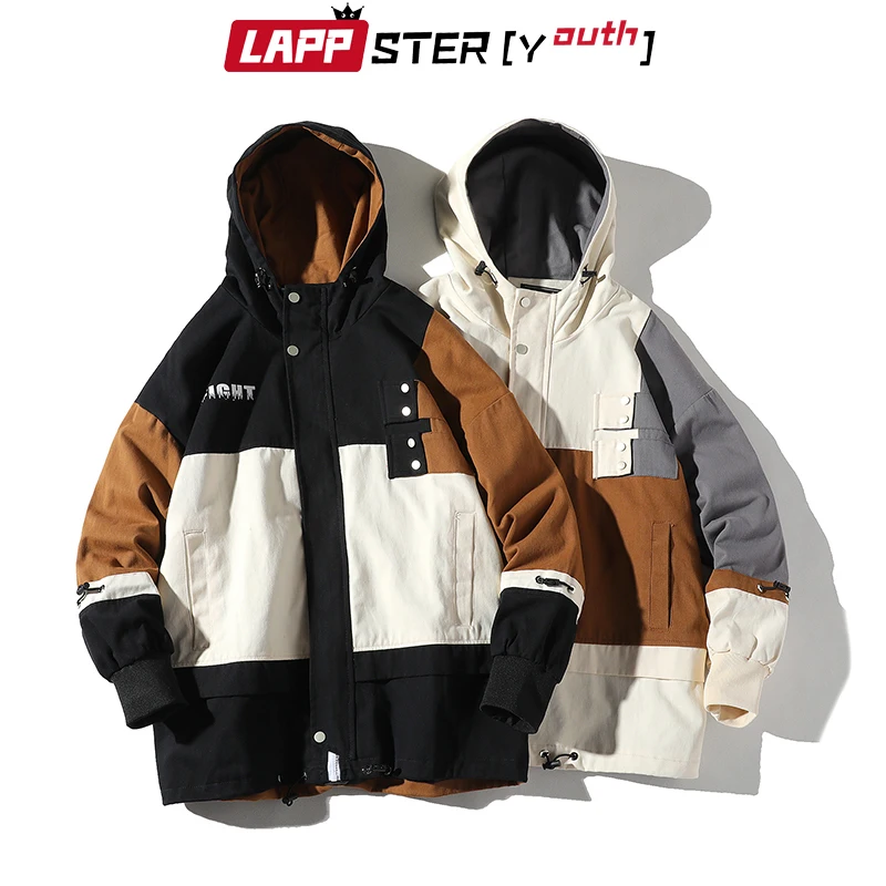 LAPPSTER-Youth мужская Японская уличная одежда в стиле пэчворк куртки-бомберы пальто 2020