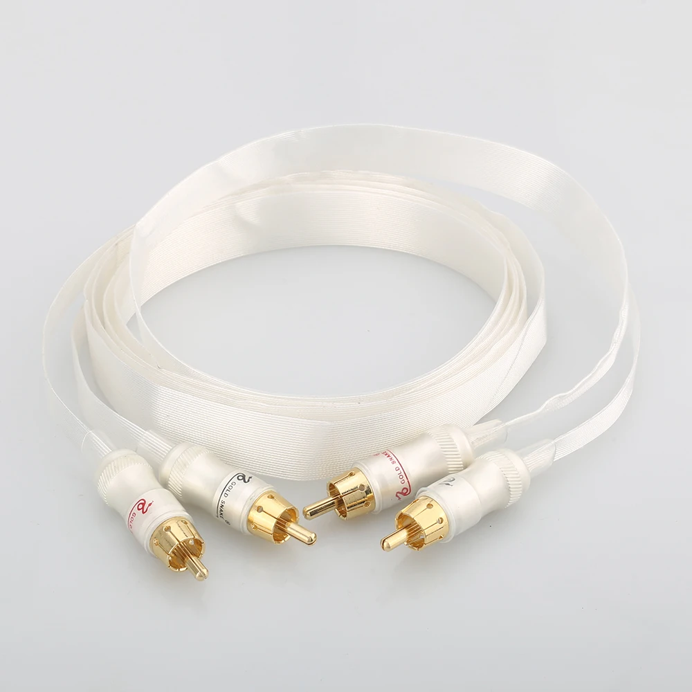 Hi-Fi посеребренный кабель синий белый Heven king позолоченный Соединительный RCA |