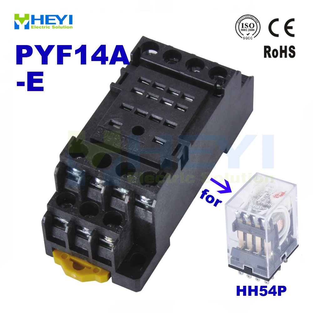 

Brand new 20pcs PYF14A-E relay socket used for MY4(HH54P) relays 14pin Relay Base