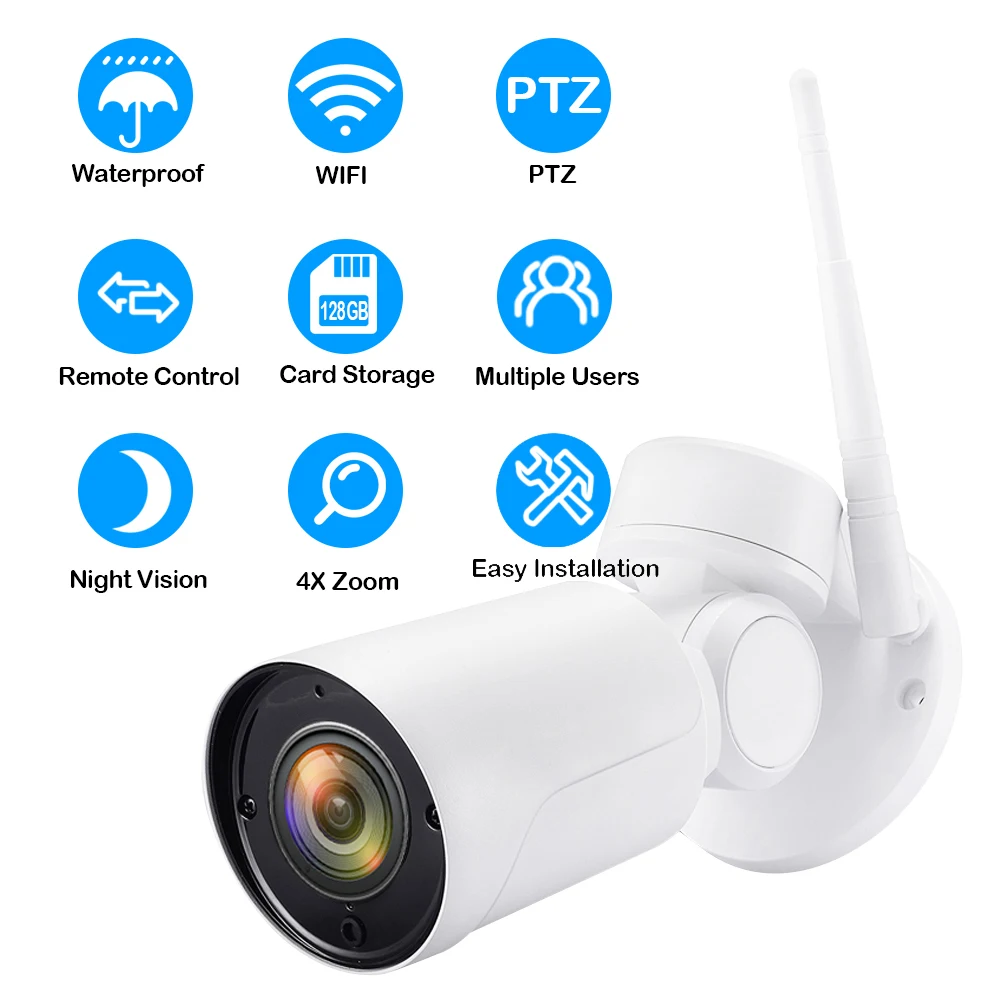 IP камера PTZ 1080P Wi Fi 4X оптический зум ИК ночное видение|Камеры видеонаблюдения| |