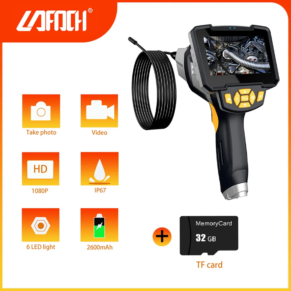 Цифровой промышленный эндоскоп 1080P HD портативный ручной бороскоп для осмотра IP67