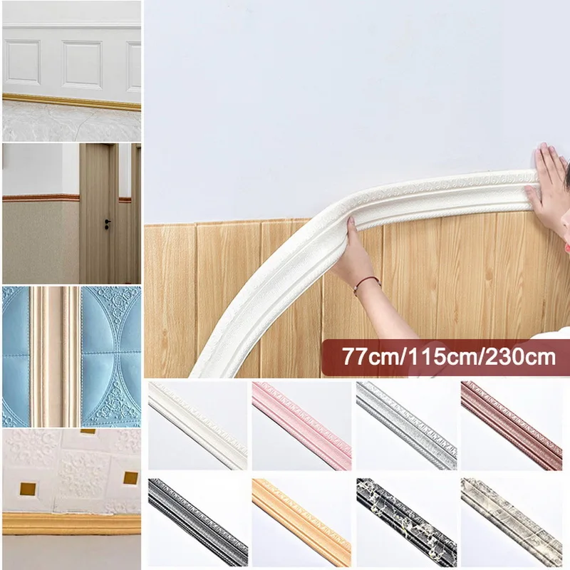 

Self-adhesive Wall Sticker Waterproof Top Corner Line Wall Edge Strip Wall Waist Line Sticker Tile Wallpaper Border Home Decor