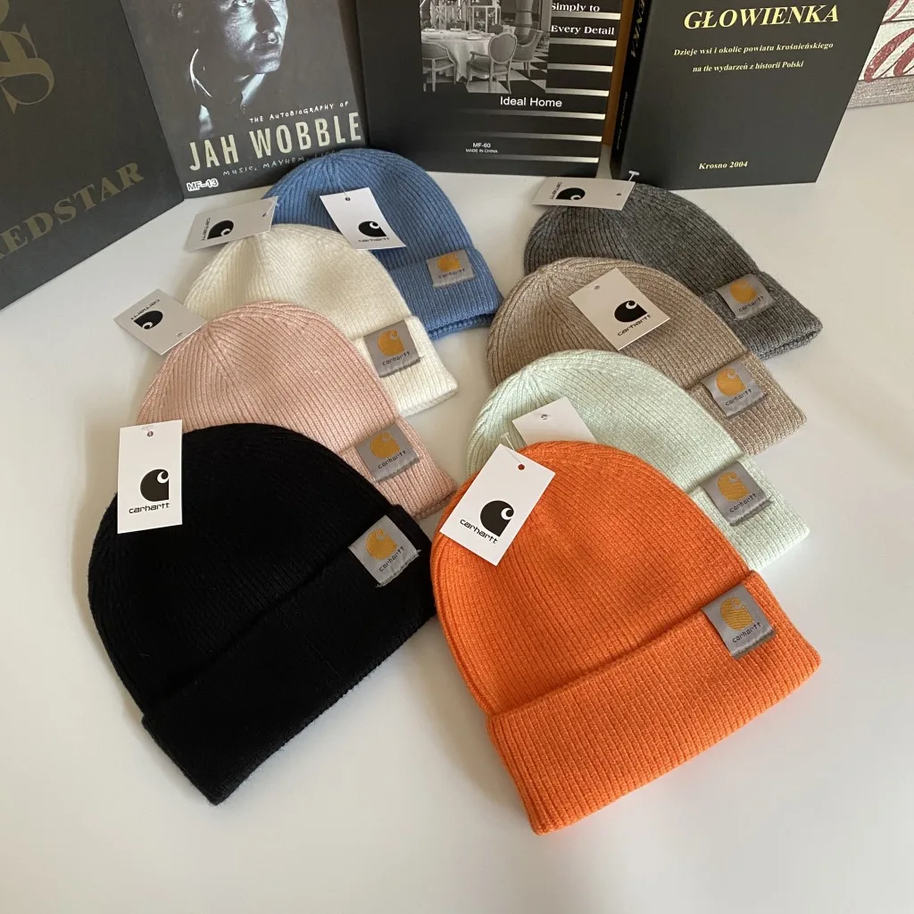 

Осень-зима 2021, новая вязаная шапка, шерстяная шапка для улицы, новая утолщенная шапка нейтрального цвета, теплая шапка для мужчин и женщин, в...