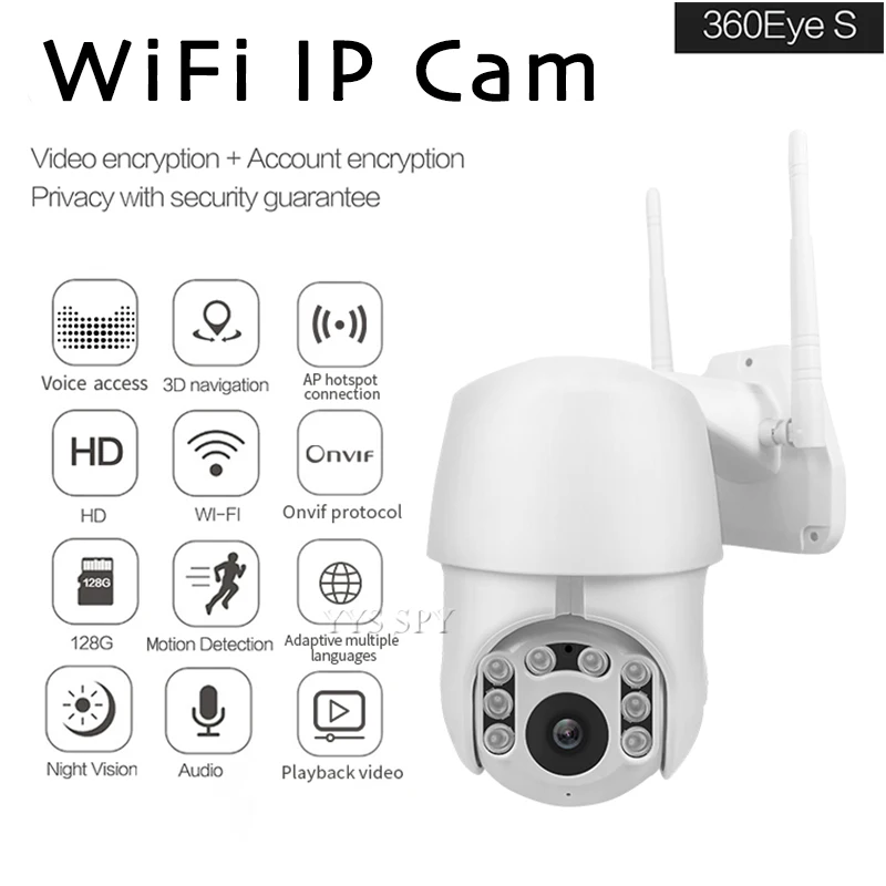 Купольная камера экшн с Wi Fi подключением Камера PTZ безопасности дома Surveillace Espia