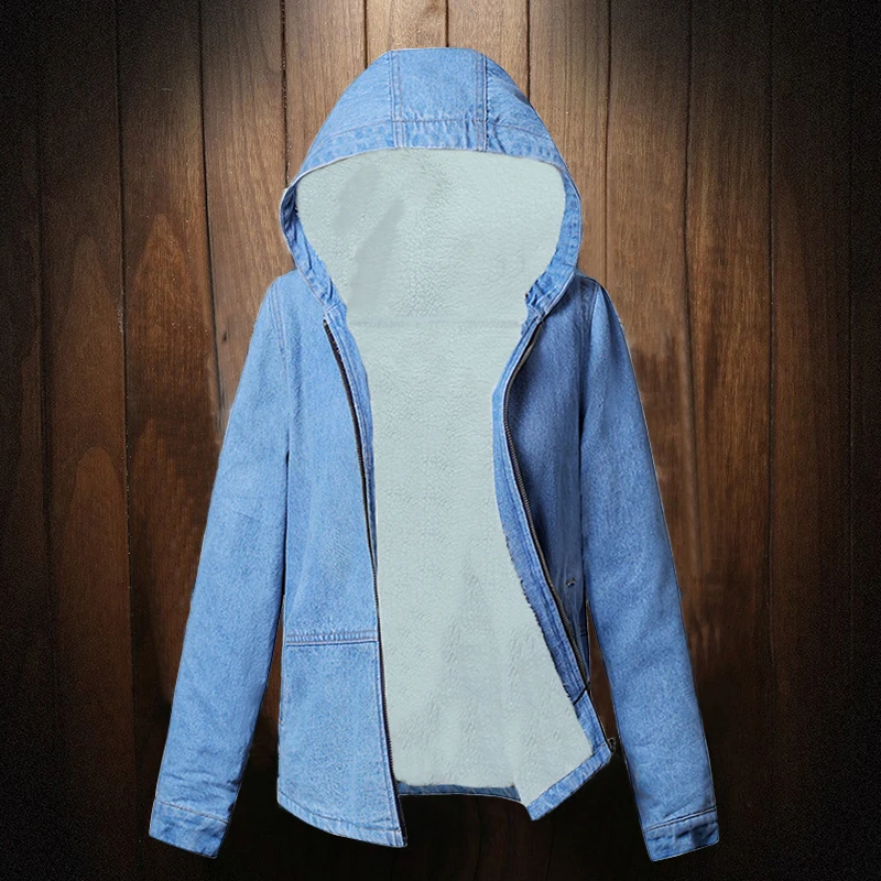 Весна Осень Зима Новинка 2019 женская джинсовая куртка на овечьей шерсти пальто с