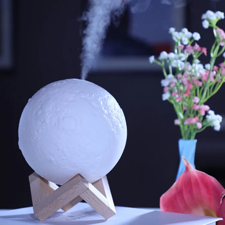 

New 880ML Air Humidifier 3D Moon Lamp light Diffuser Aroma Essential Oil USB Ultrasonic Humidificador Night Cool Mist Purifier