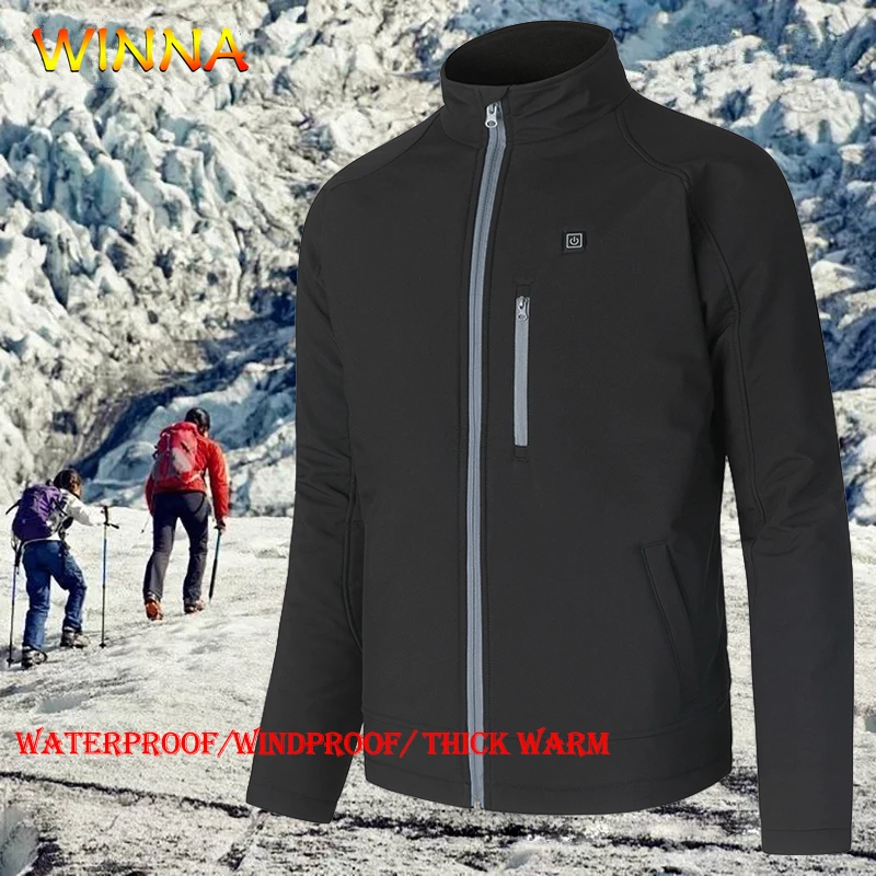 Куртки с электроподогревом и USB зимние теплые походные куртки подогревом