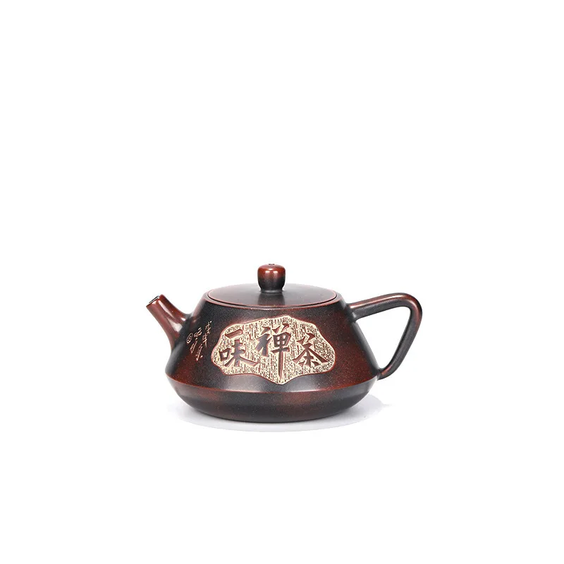 

Mud Dark-red Enameled Pottery Teapot Wholesale Yixing Wang Ting Manual Teapot Kung Fu Tea Have Factory Direct Generation Hair