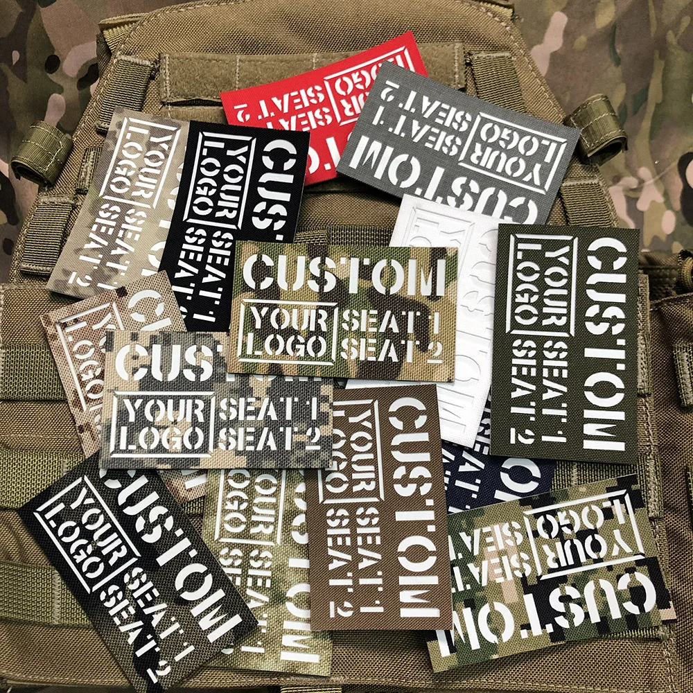 luminous Patch Name Tapes Custom Laser Cutting Tag Brand White Letters Morale Tactics Military Airsoft