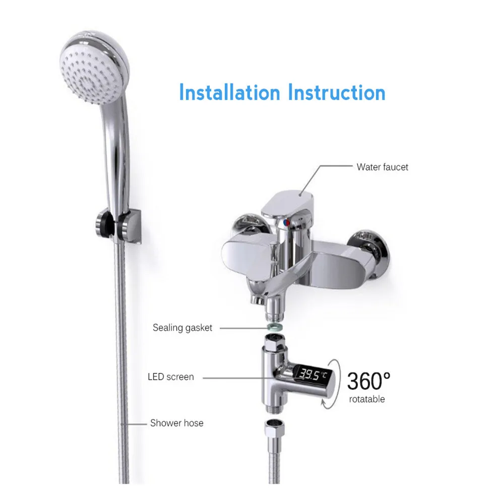 

CN Baby Shower Water Temperture Monitor Digital LED Display Water Temperature Faucet Extender heater water thermome