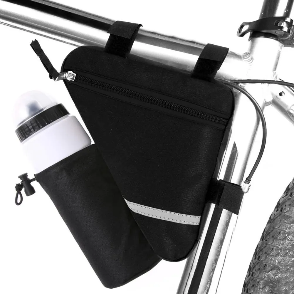 

Bicycle Bag Bike Triangle Bag Storage Mobile Phone Cycling Bag Bike Tube Pouch Holder Saddle Pannier Accessories Black