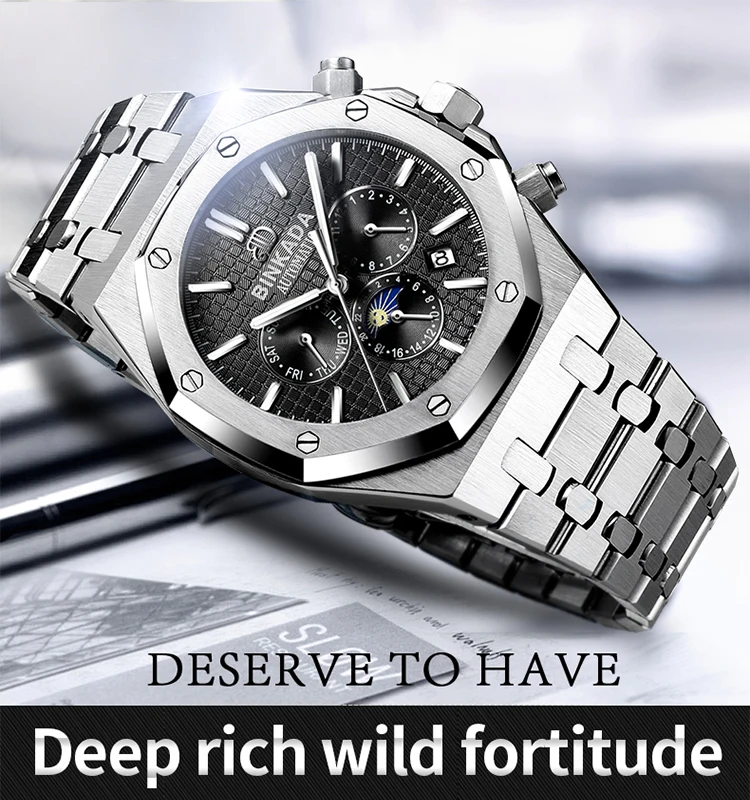 Часы BINKADA Мужские механические спортивные Роскошные автоматические