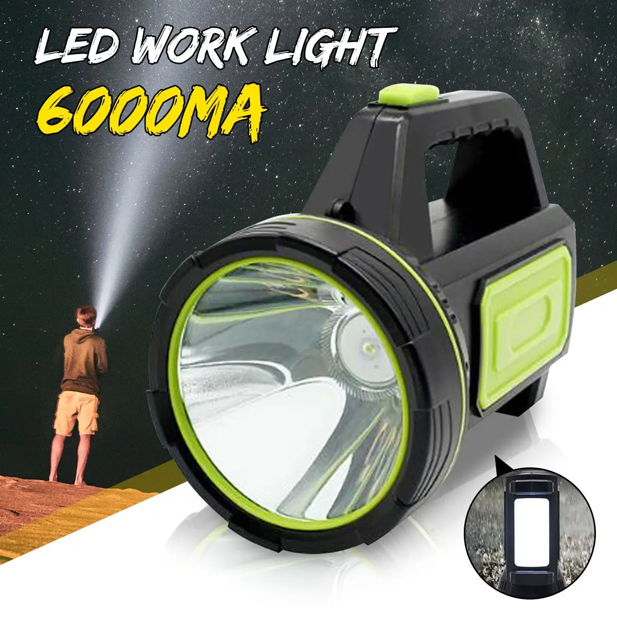 

Outdoor Powerful Led Flashlight Rechargeable Portable Spot Flashlight Waterproof Handy Hand Flashlight