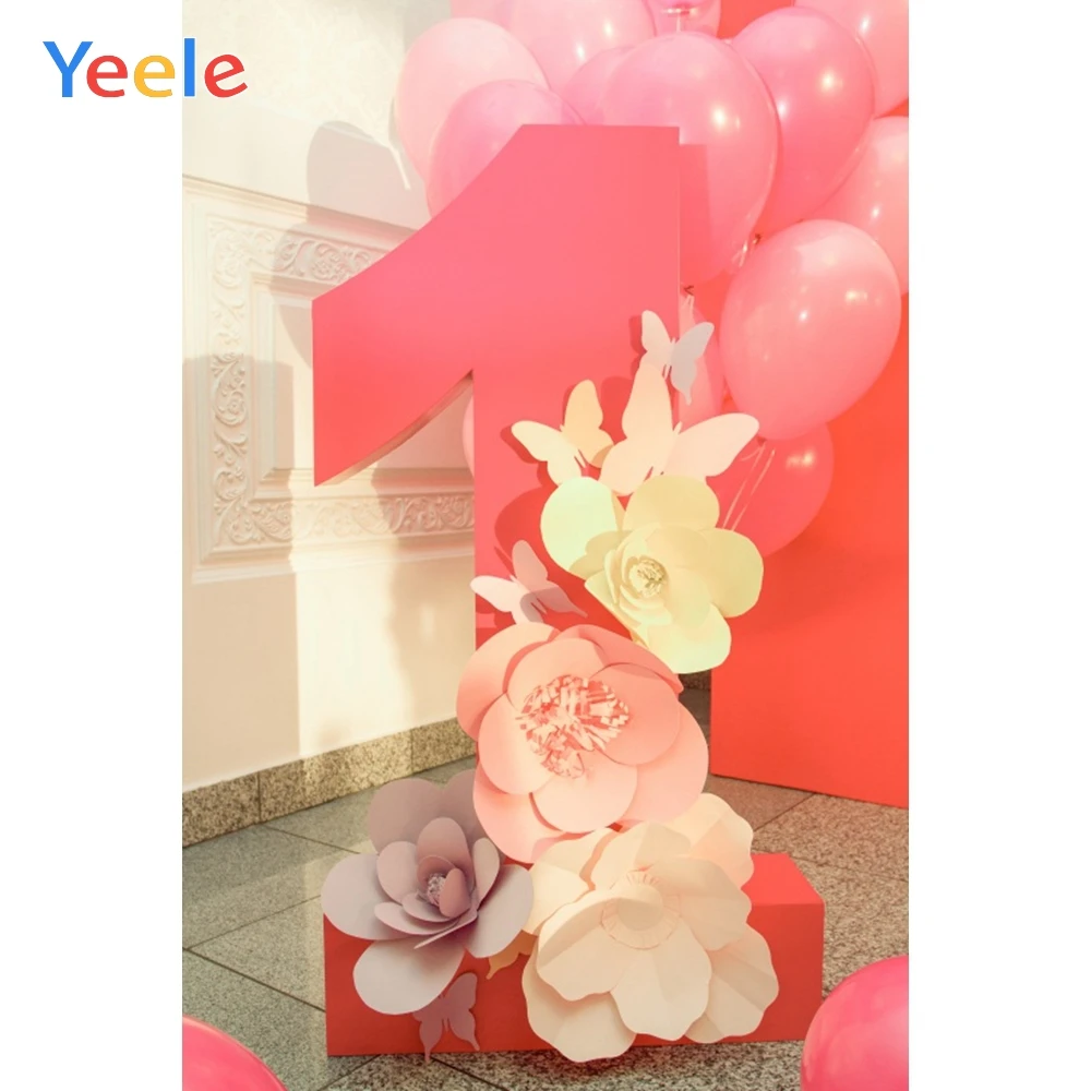 

Yeele 1st Birthday Photocall Paper Flower Ins Decor Photography Backdrops Personalized Photographic Backgrounds For Photo Studio