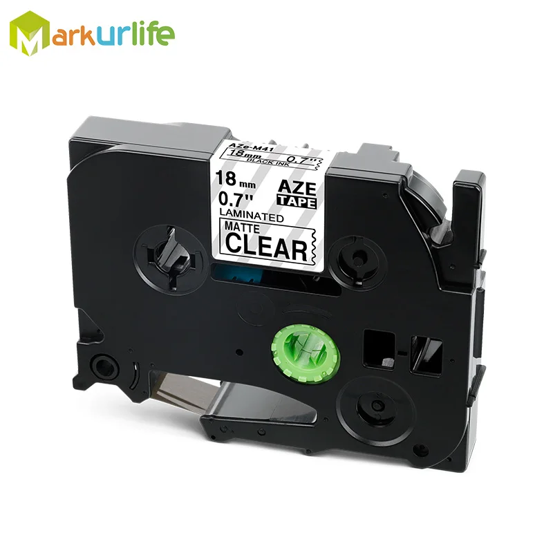 Black on Matt Clear Многоцветный совместимый Ламинированный tze 241 tze241 18 мм черный на белой ленте TZe-241 tz-241 для принтера brother p-touch TZE-141 - Цвет: Black on Matt Clear