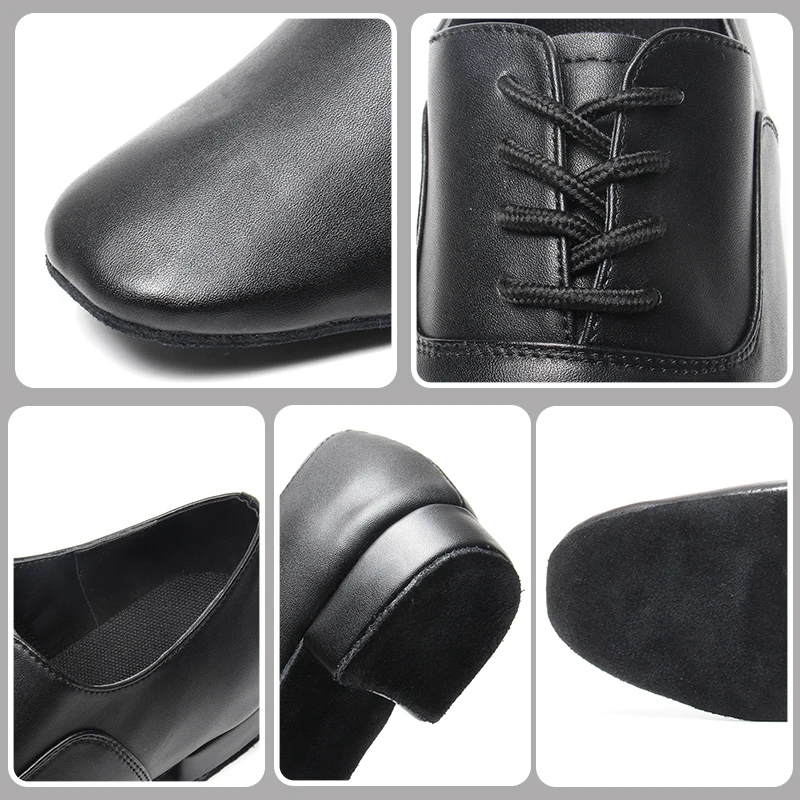SWDZM Men Ballroom Latin Dance Shoes Black Latin Shoes Plus Size Low Heel Tango Professional Practice dancing shoes for Boys