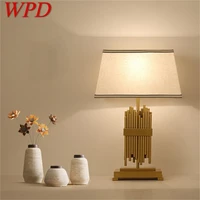 wpd led table lamp modern design desk light luxury fabric home decorative for bedroom living room corridor