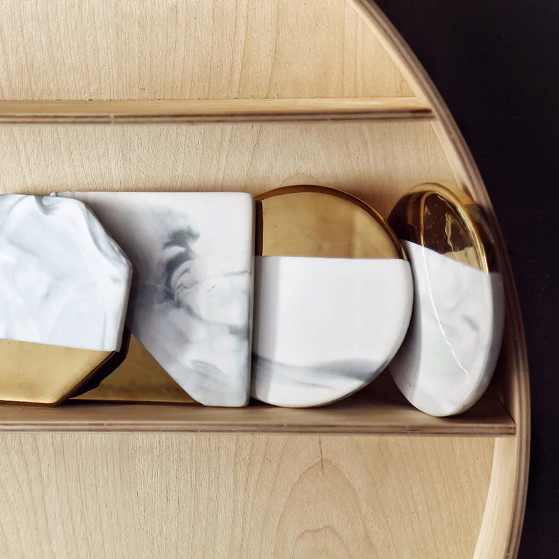 1 шт. круглая керамическая подставка для чайной чашки Мраморная Подставка