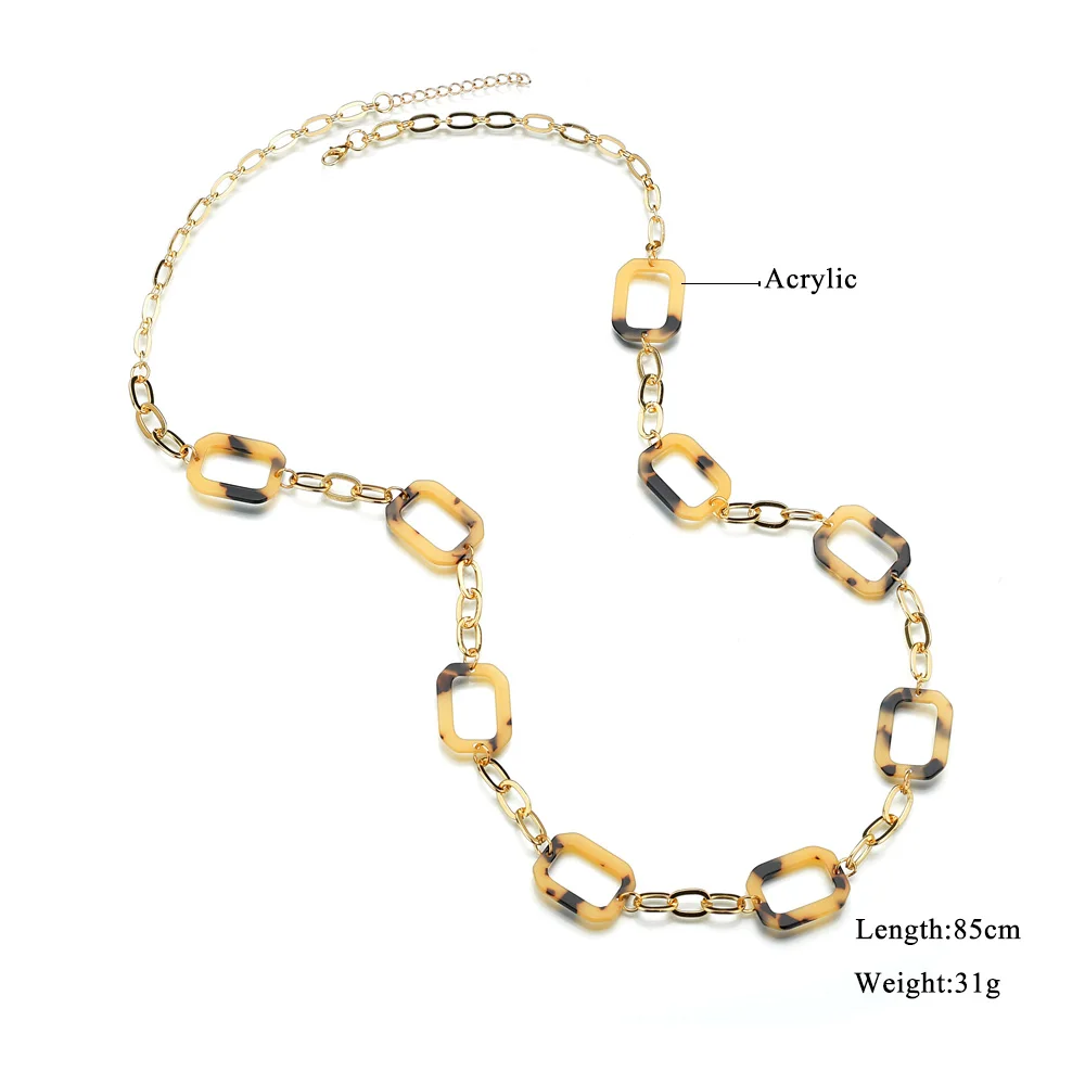 Новинка 2019 цепочка с леопардовым принтом ожерелье в богемном стиле массивный