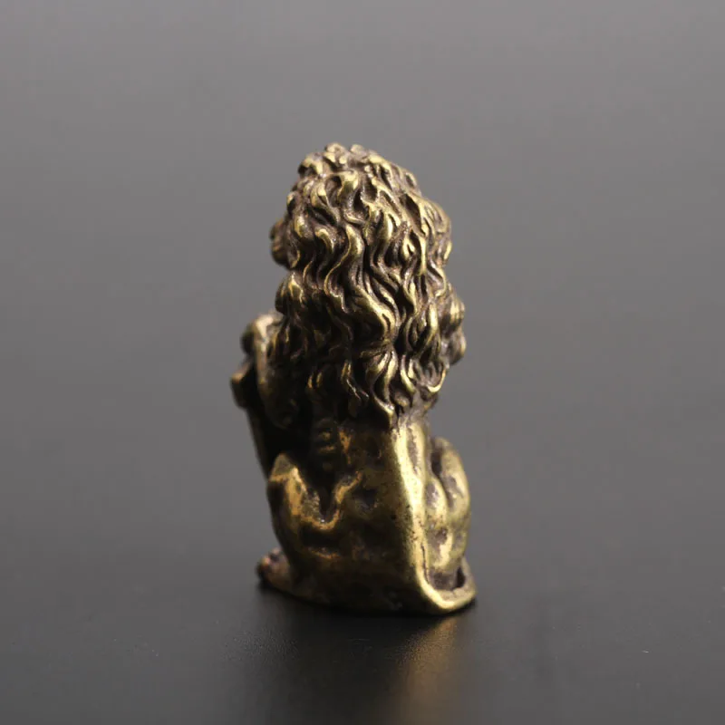 Сборные китайские латунные Резные статуи животных благословение Сова Лев