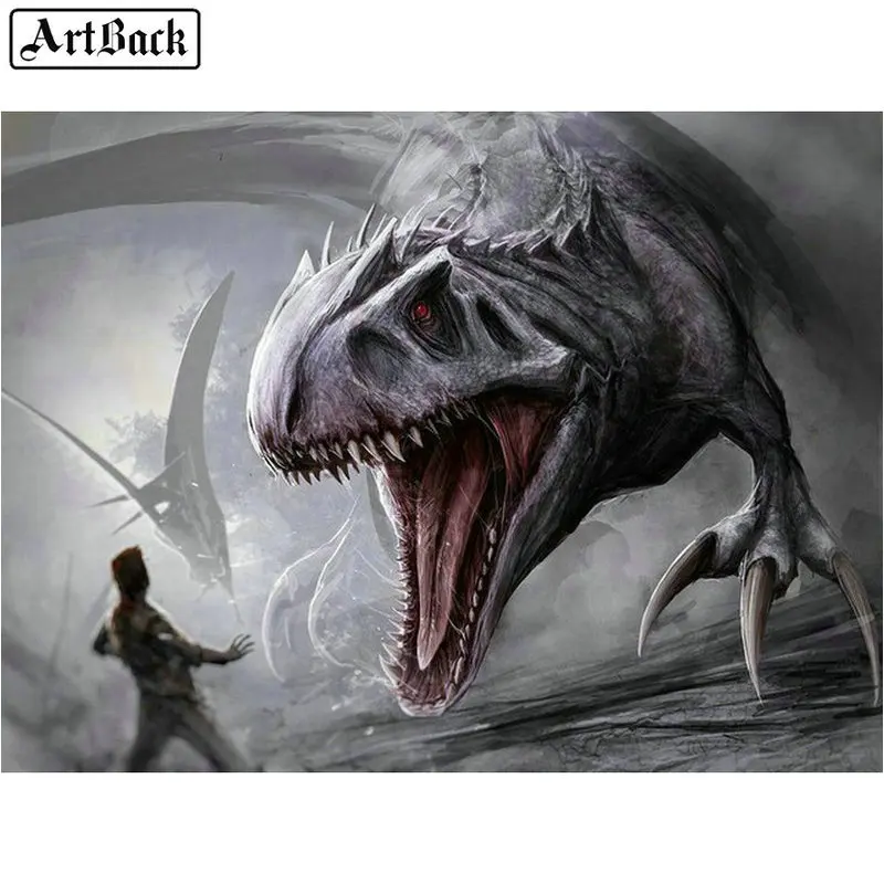 ARTBACK 5d алмазная картина динозавр юркского периода животные мира полный
