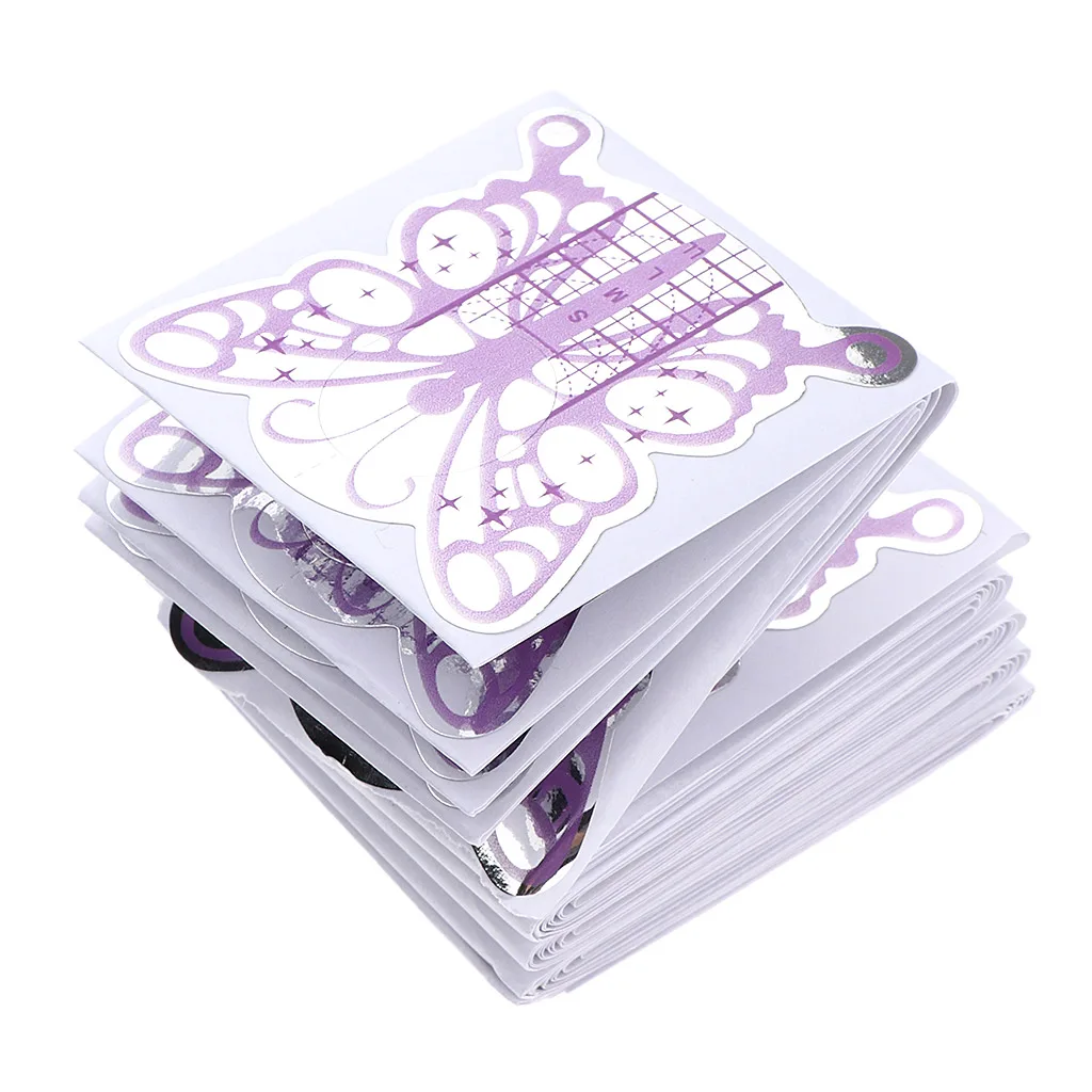 

100x Butterfly Nail Art Tip Extension Form Guide DIY French Nail Wrap