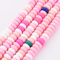 10strands 67mm colorful flat round polymer clay beads spacer bead for jewelry making diy handmade necklace bracelet accessories