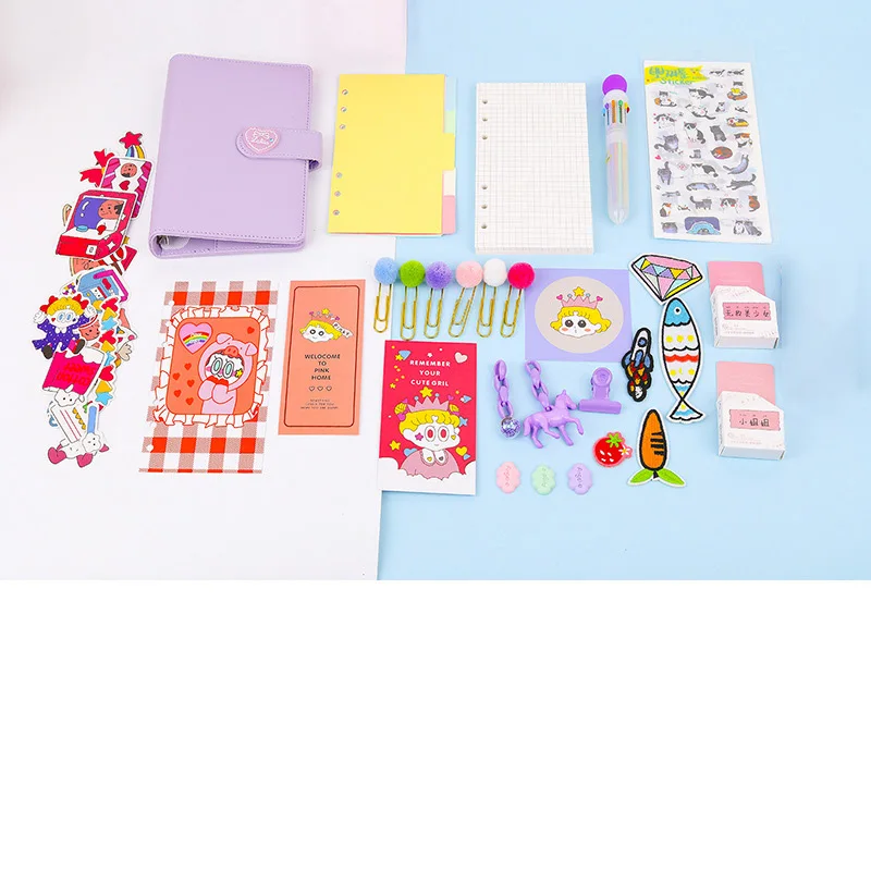 Luxury Корейский Блокнот Binder Bullet Journal Set A6 спиральный органайзер для планирования мероприятий сетка записная книжка DIY девушка план путешествия 6 кольцо руководство - Цвет: Luxury