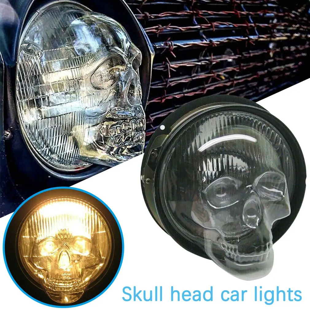 

1 Pair Skull Lamp Cover For Halloween Portable Lightweight Decorations High Beam Lampshade Good Appearance