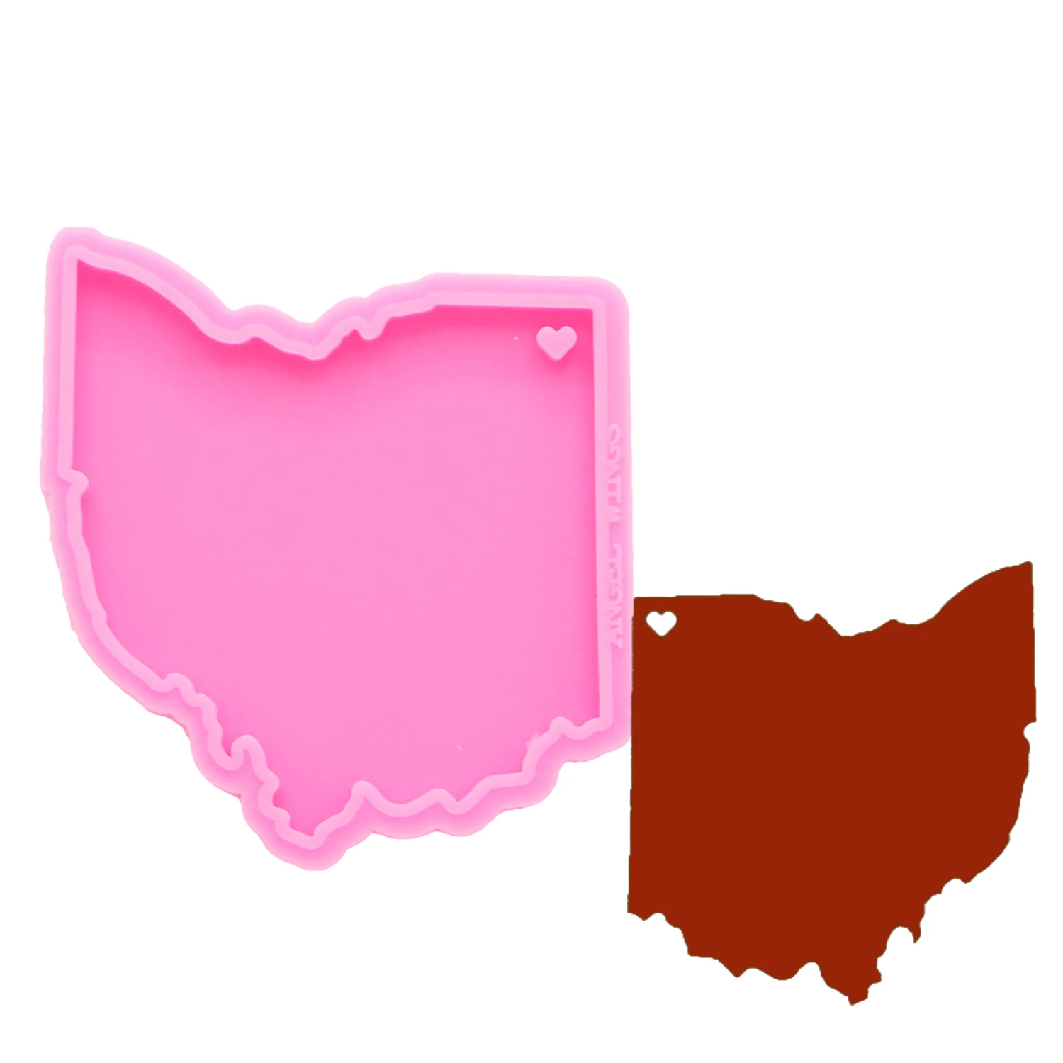 Блестящие Брелки США Огайо Луизиана карта штата силиконовые формы DIY ювелирные