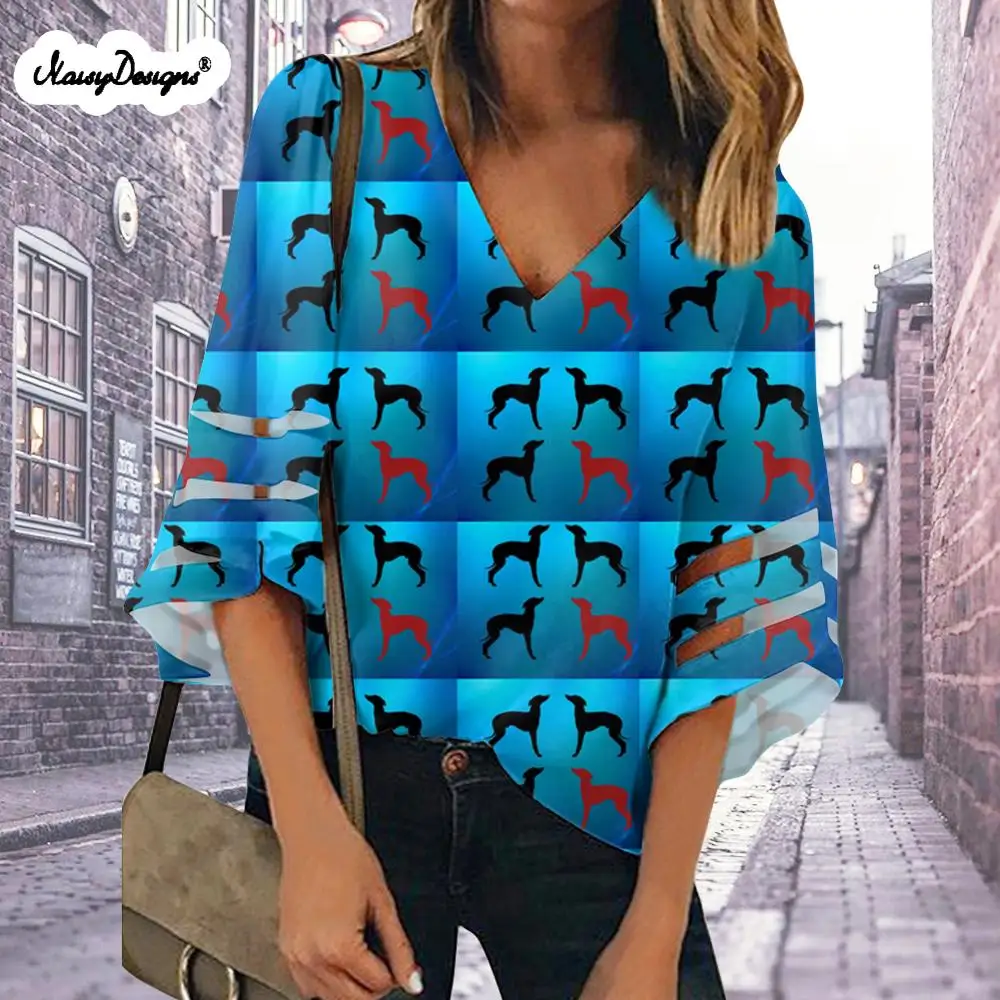 Женская блузка с принтом Greyhound большие размеры XXL | одежда