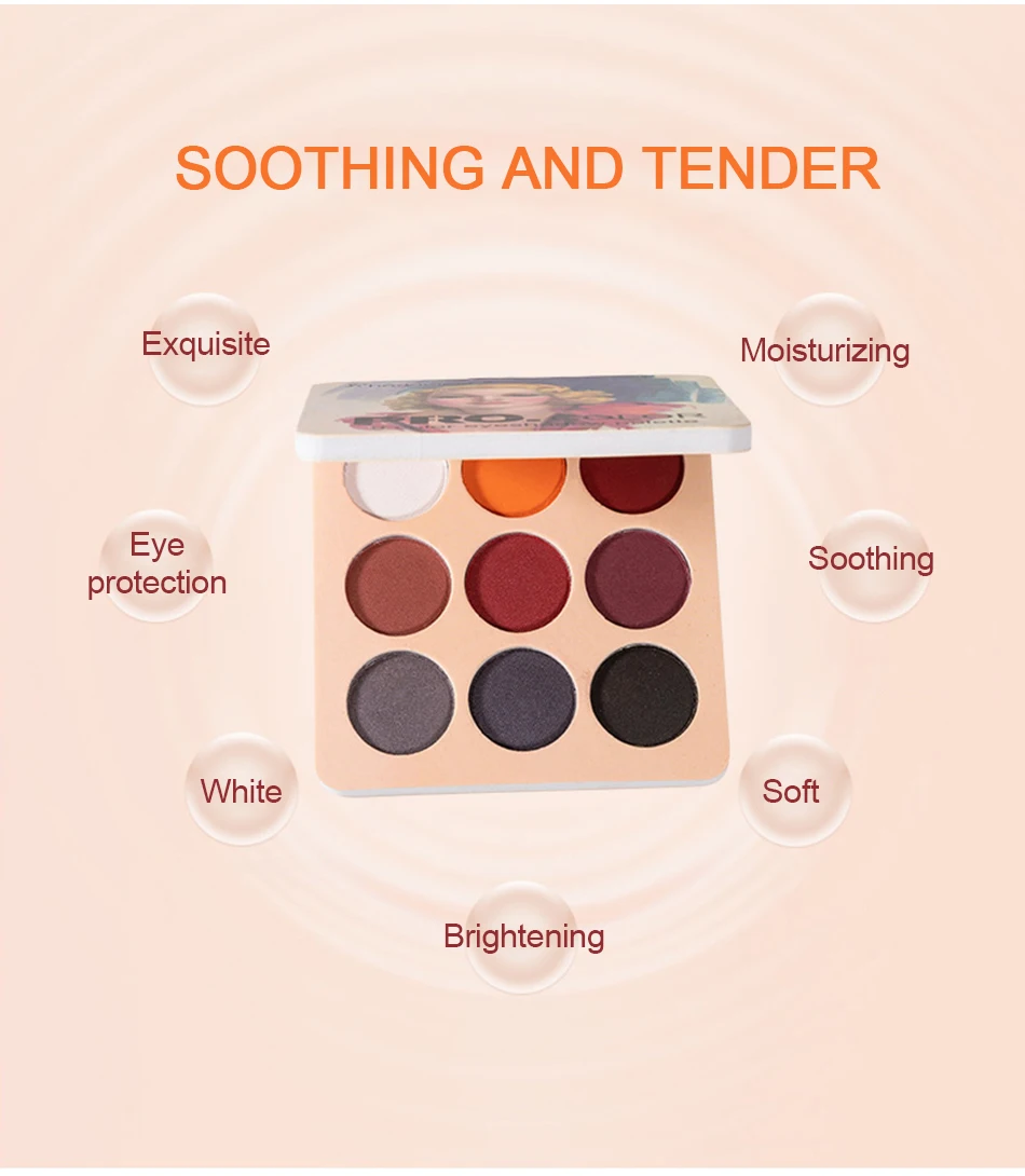 9 блестящие тени для макияжа палитра матовых теней век мерцающих