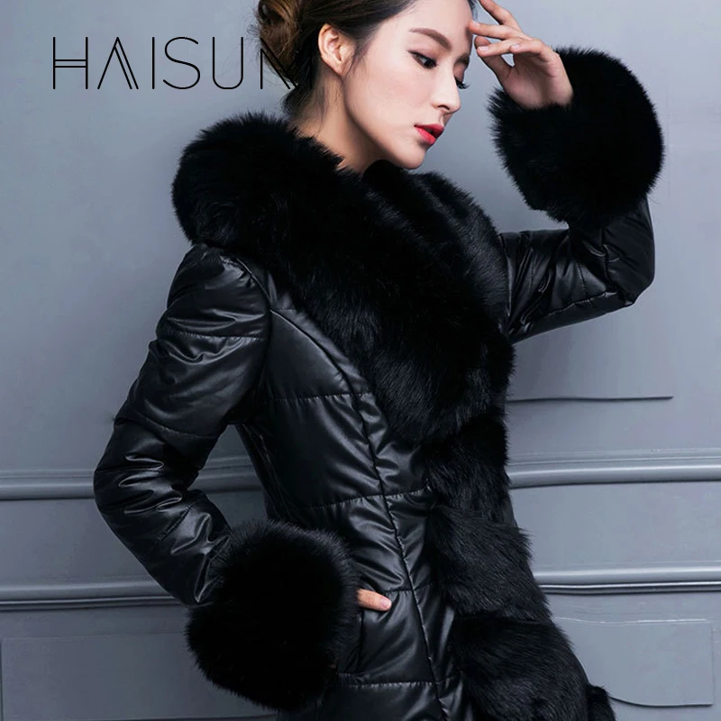 Женское пальто с искусственным мехом Nv043 длинное теплое зимнее 4 вида цветов