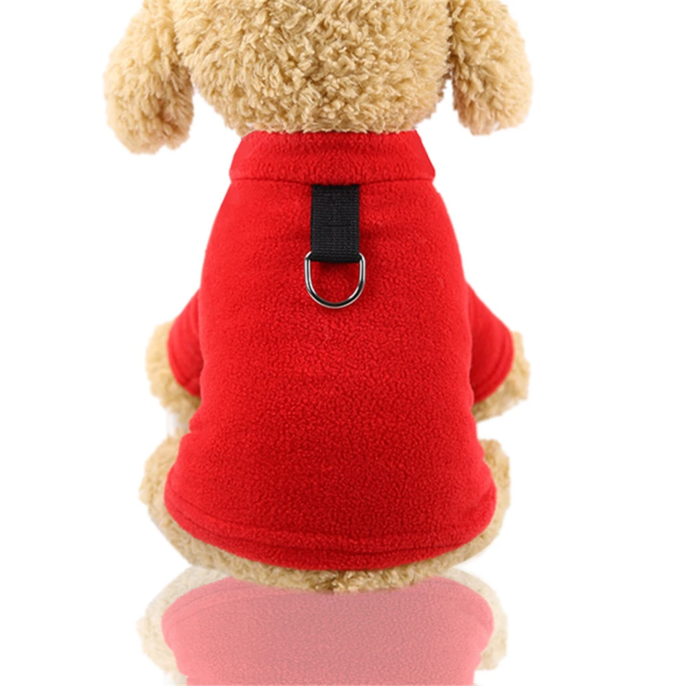 

Dog Jacket Rocker Velvet Buckle Tow Rope Autumn and Winter New Warm Clothes Pet Cat Supplies for Chihuahua Bulldog