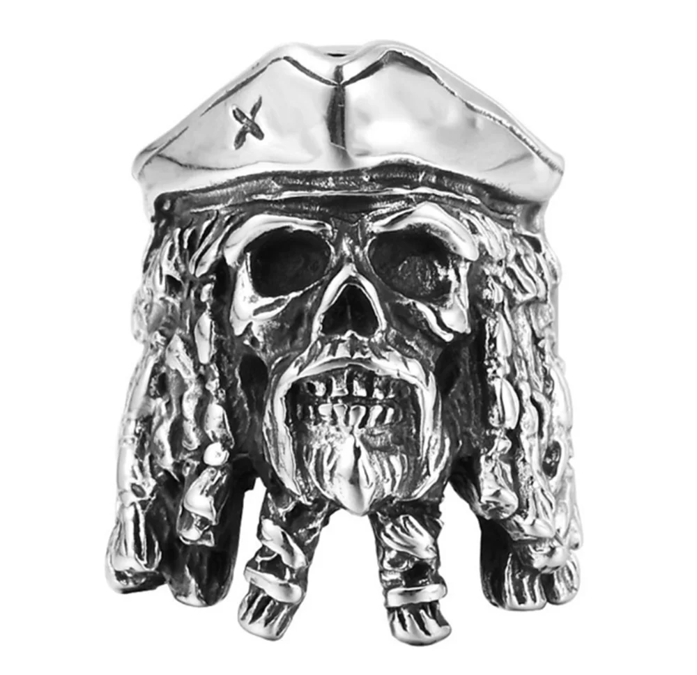 Мужское кольцо с инкрустацией пиратское Капитан из Карибского моря модные