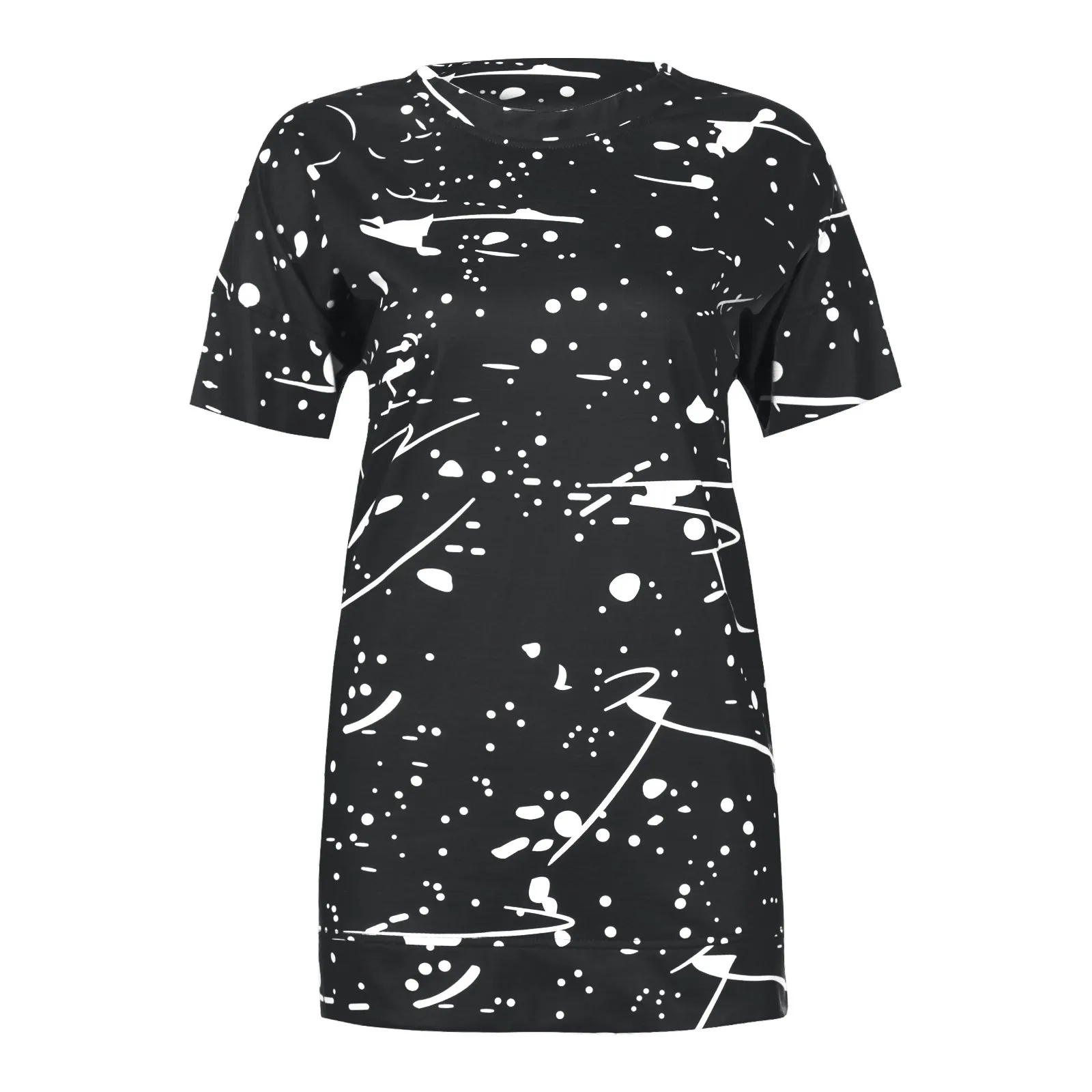 

Fashion Plus Size 5XL Women Polka Dot Print Tee Shirt Casual Loose O-Neck Women Female Pullover Tops 2021 Short Sleeve Tee Shirt