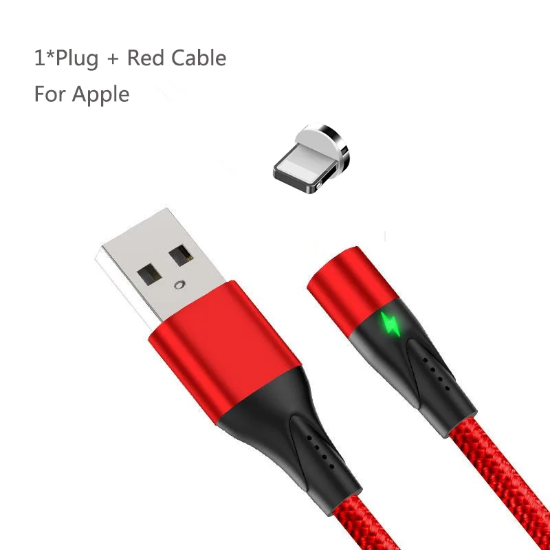 Red For Apple Магнитный кабель 3A Micro usb type C, супер быстрая зарядка и синхронизация данных, магнитное зарядное устройство usb type-C для iPhone XS, samsung, LG - Цвет: Red For Apple